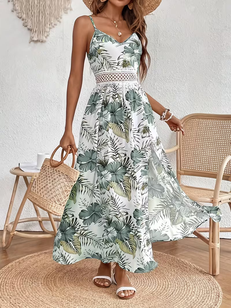 Warren | Floral Print Sleeveless Split Dress