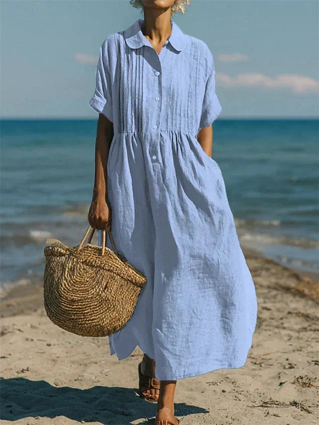 Women's Midi Collared Shirt Dress
