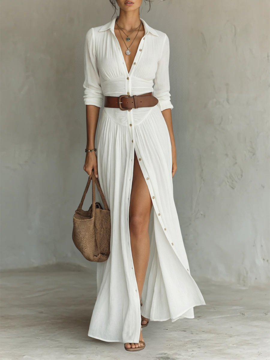 Warren | Stylish Long Sleeve Collared Dress