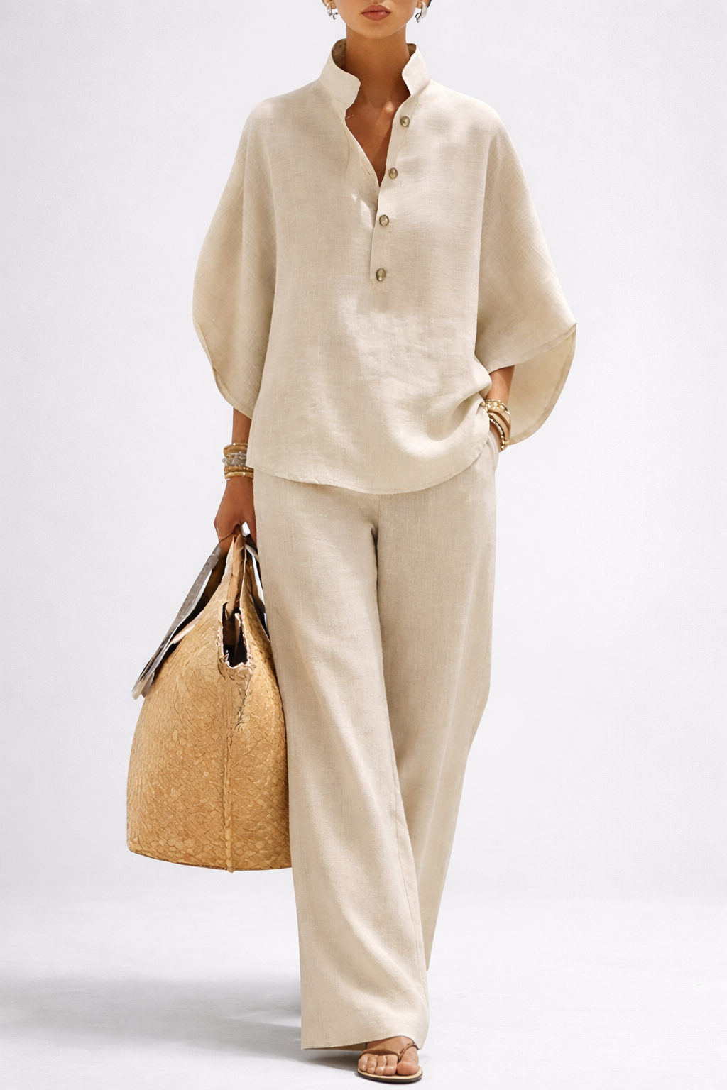 Warren | Elegant Wide Leg and Collar 2 Piece Set