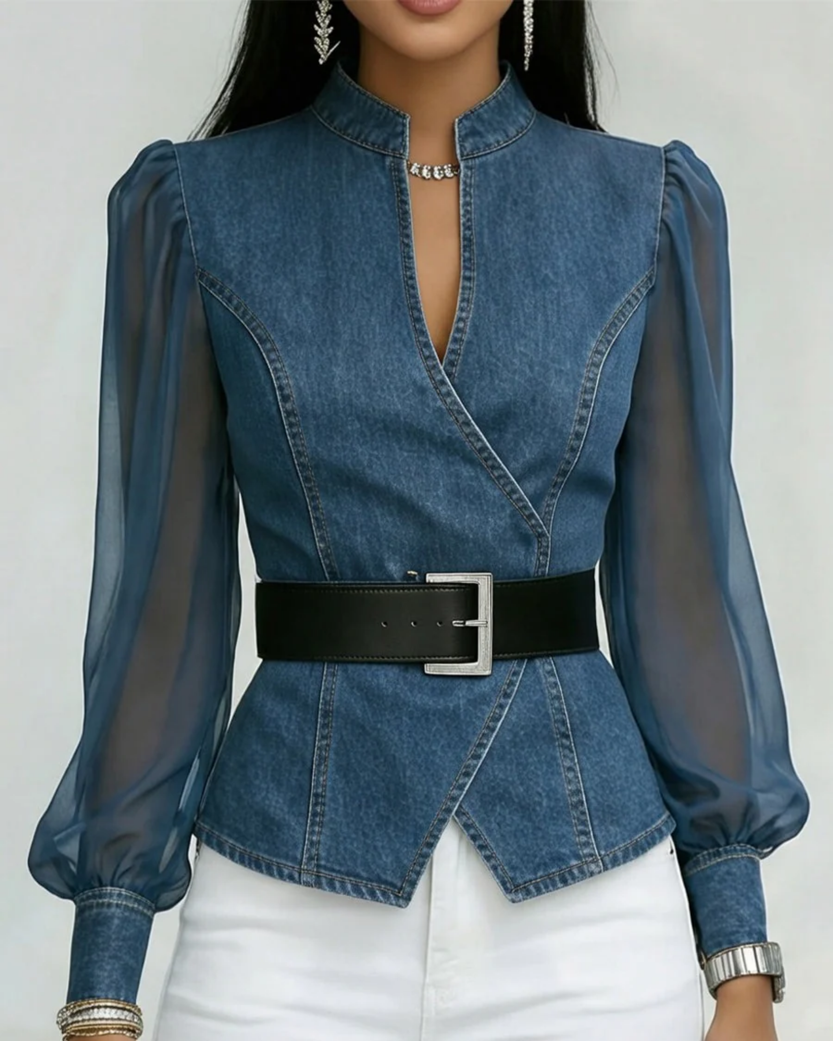 Bernadette | Belted Statement Top