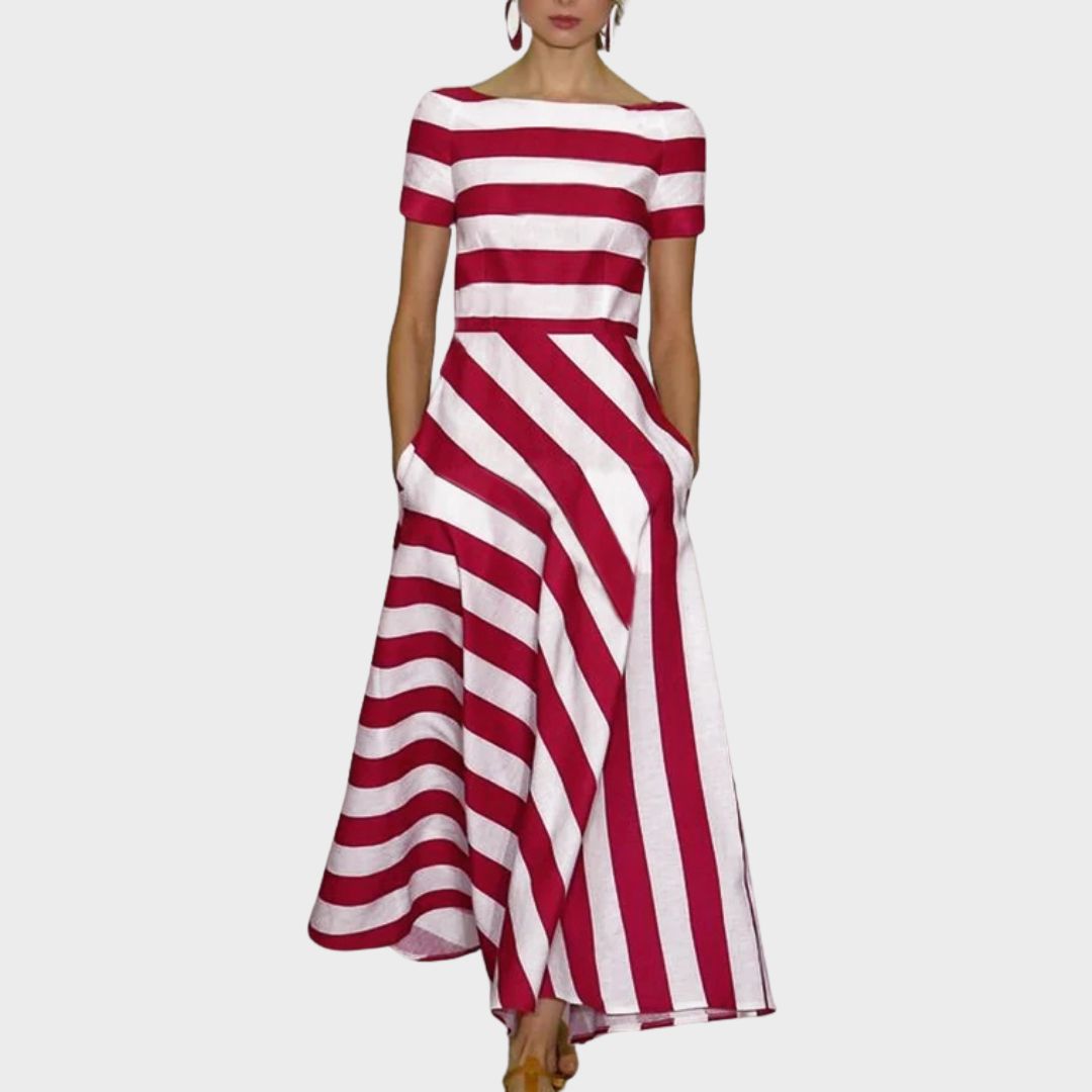 Warren | Classic Sleeveless Striped Maxi Dress