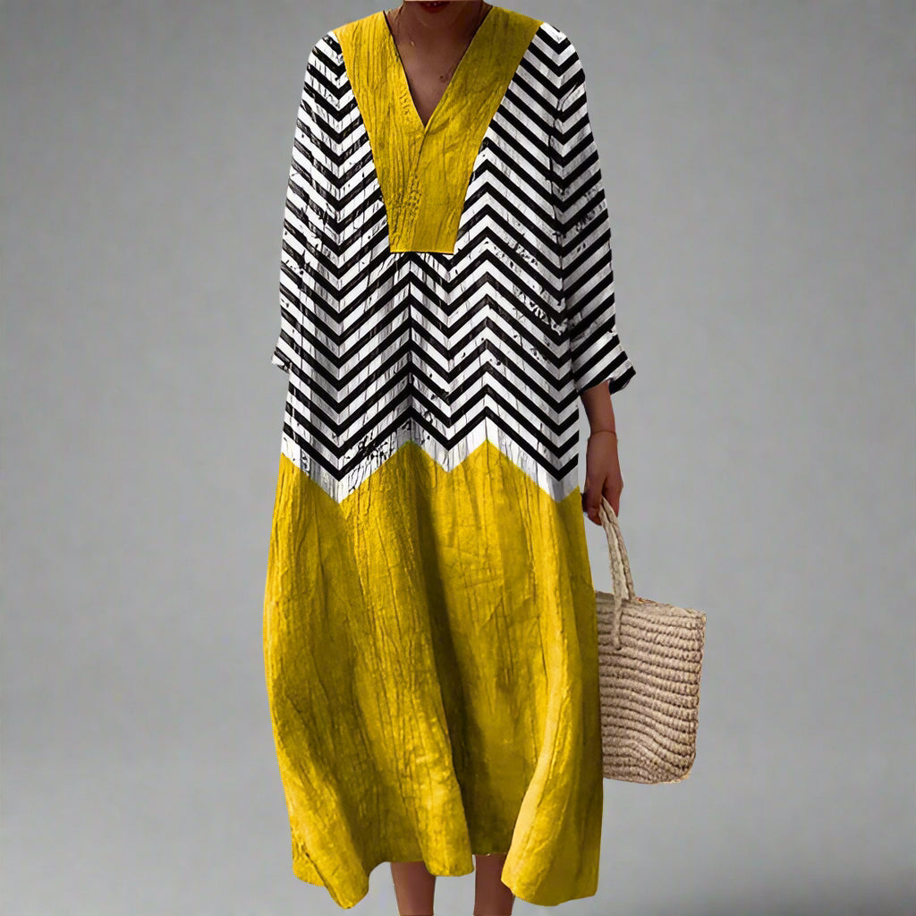 Warren | Stylish Geometric V-Neck Dress