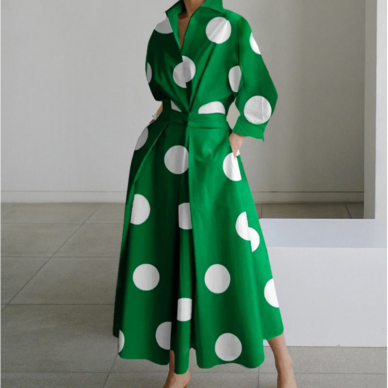 Women's Collared Flowy Maxi Dress