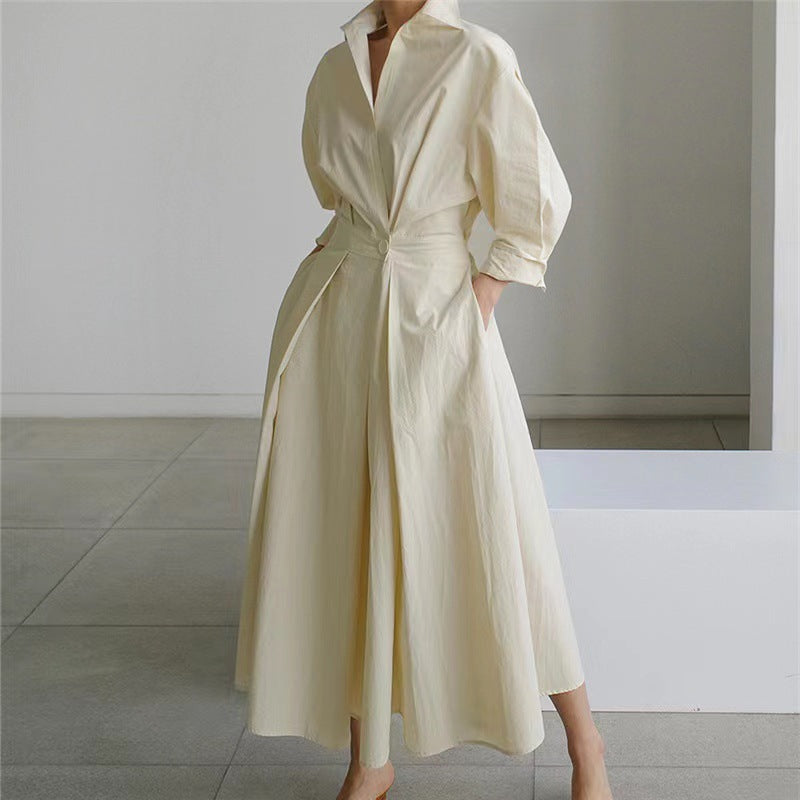 Women's Collared Flowy Maxi Dress