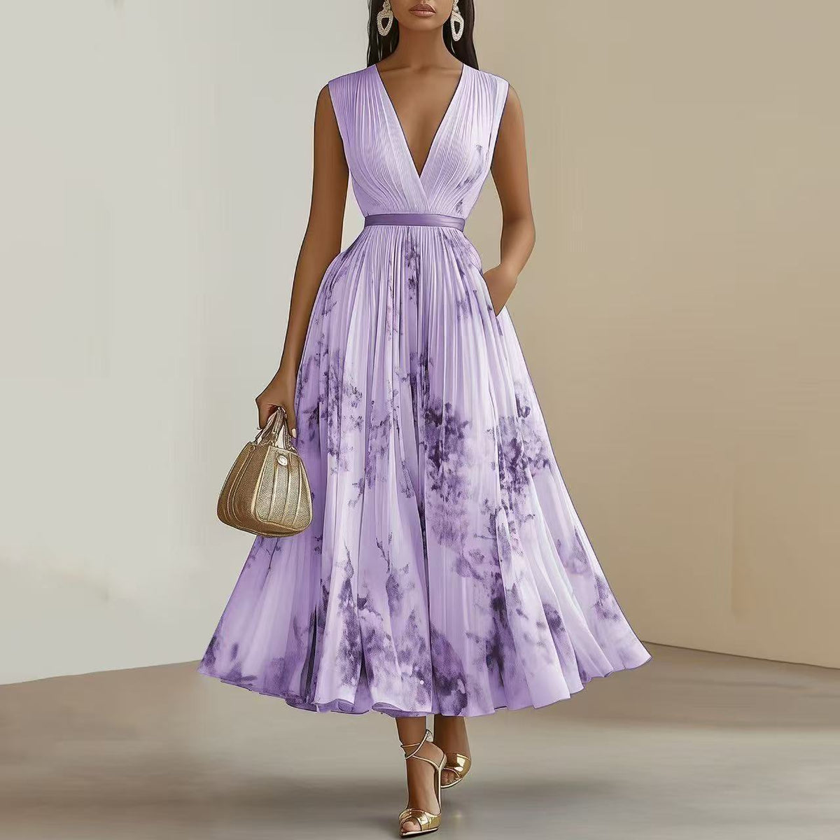 Women's Wrap V-Neck Dress