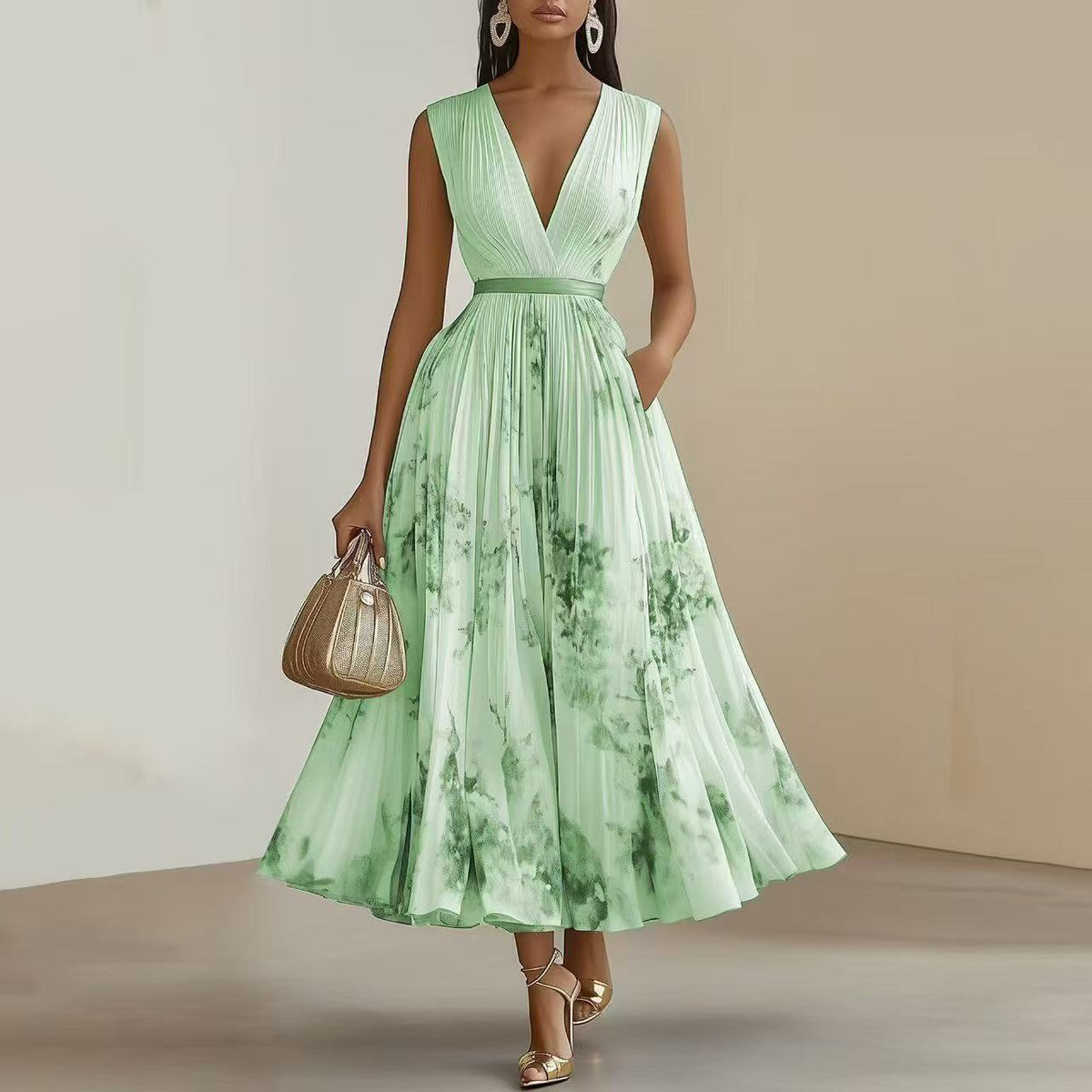 Women's Wrap V-Neck Dress