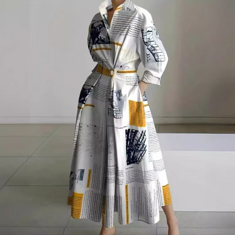 Women's Collared Flowy Maxi Dress