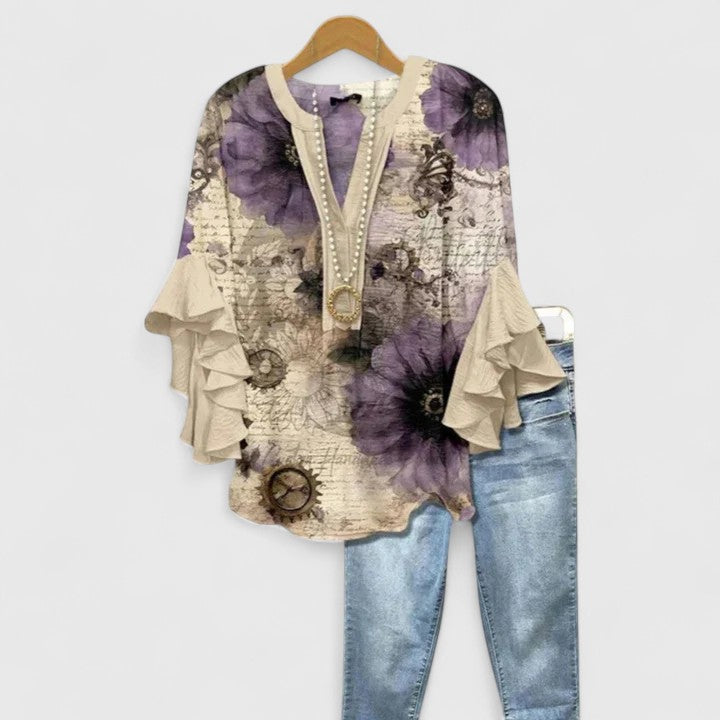 Women's Floral Tailored Blouse