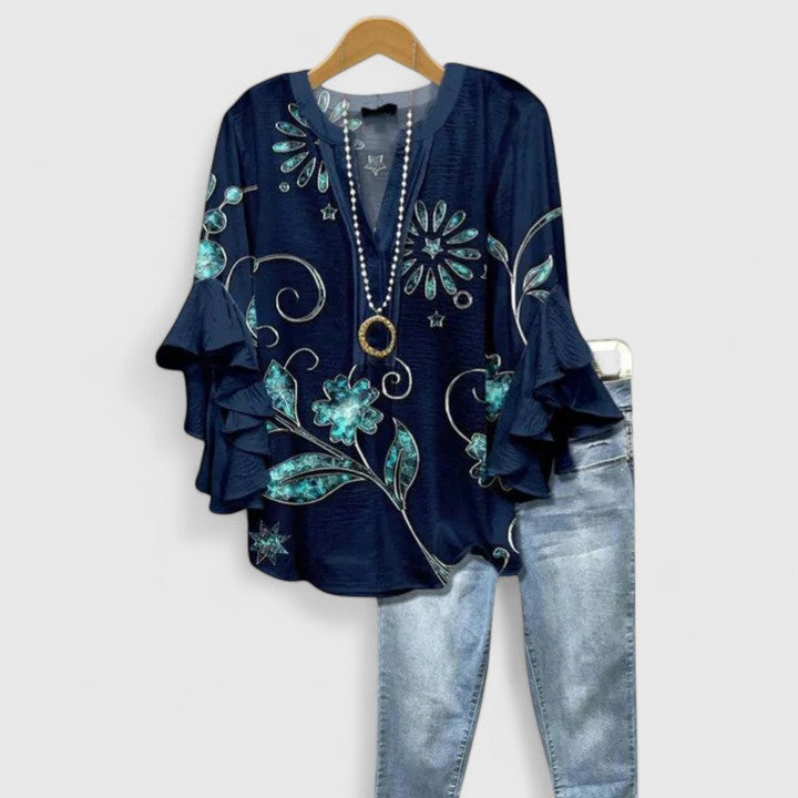 Women's Floral Tailored Blouse