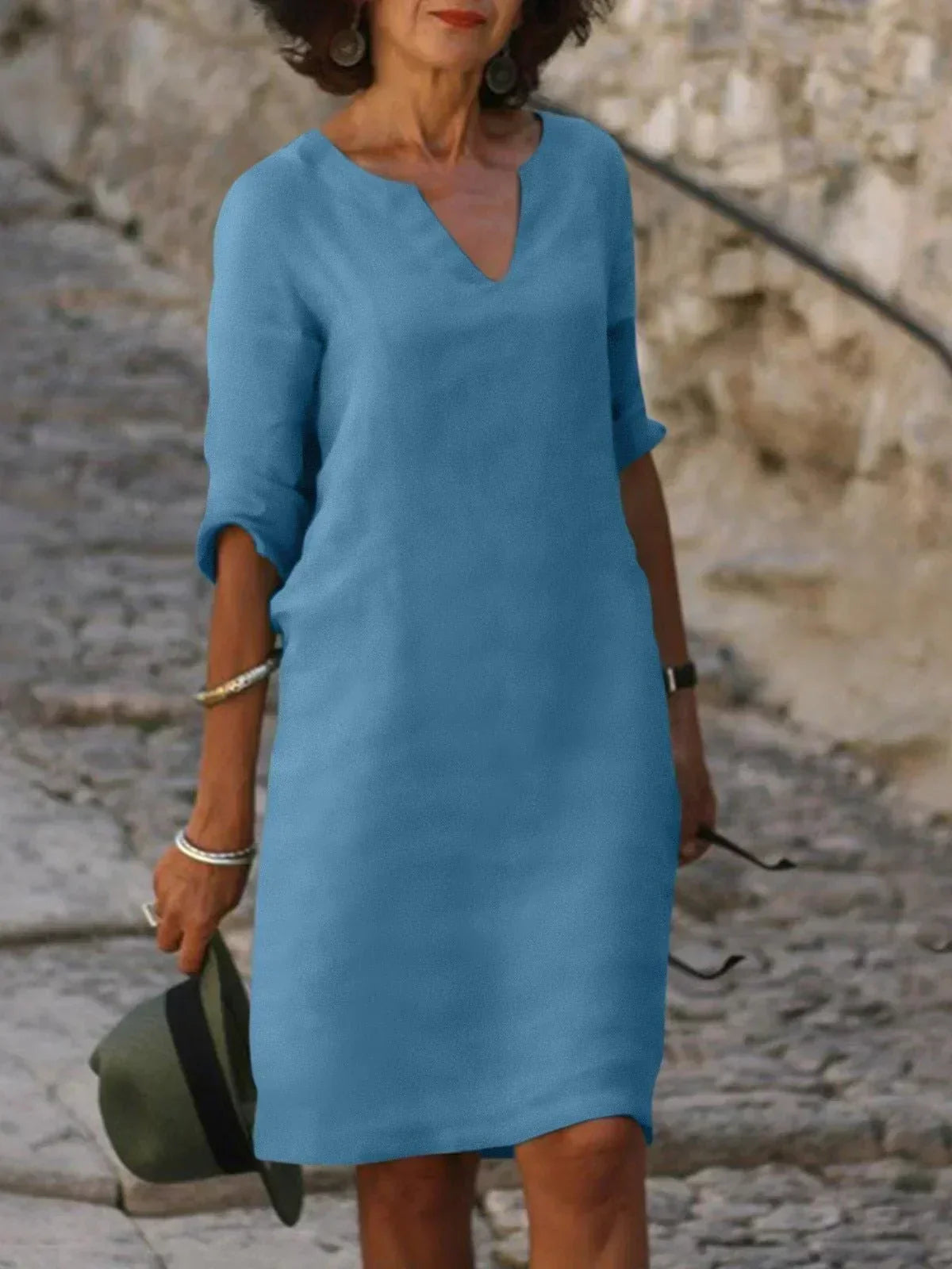 Women's V-Neck Chiffon Dress