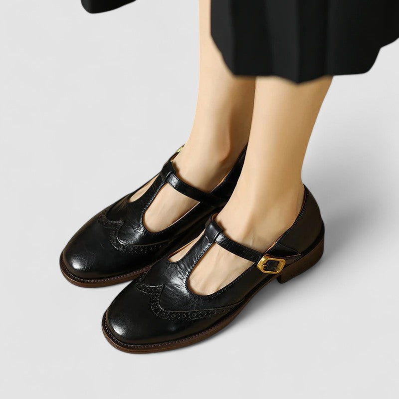 Claudia | Classic T-Bar Mary Jane Flat Shoes