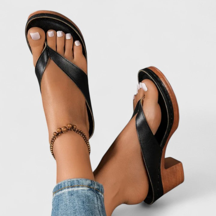 Warren | Minimalist Block Heel Slide Sandal