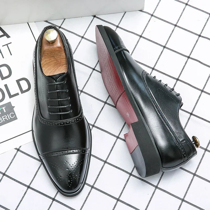 Men's Leather Cushioned Dress Shoes