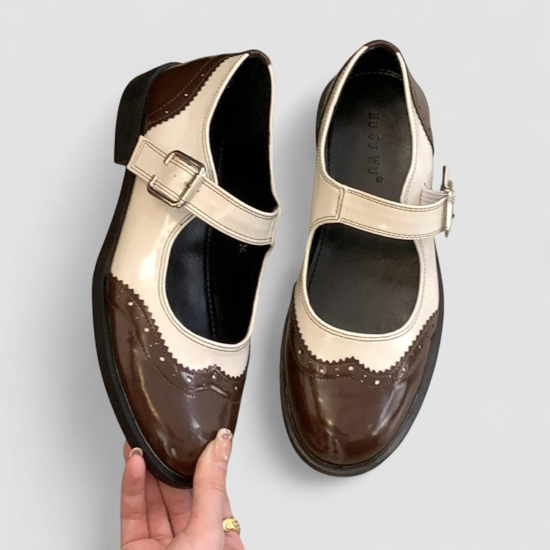 Gemma | Two-Tone Classic Mary Jane Patent Shoes