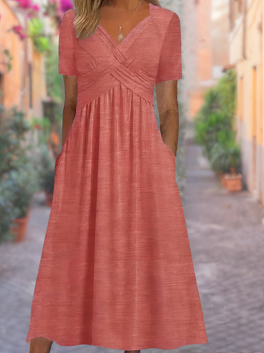 Sylvia | V-Neck Tummy-Covering Dress