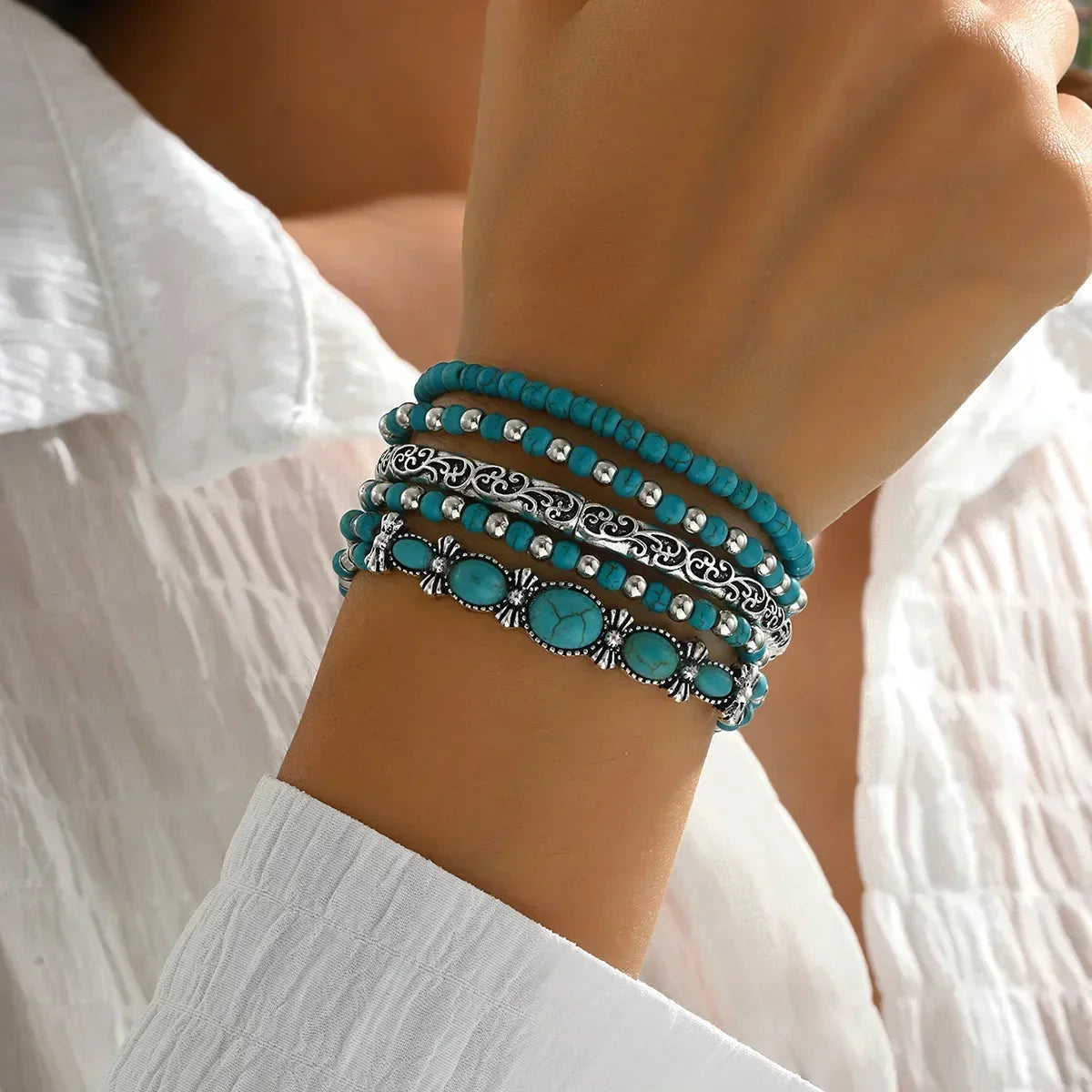 Marisol | Layered Boho Beaded Bracelet Set