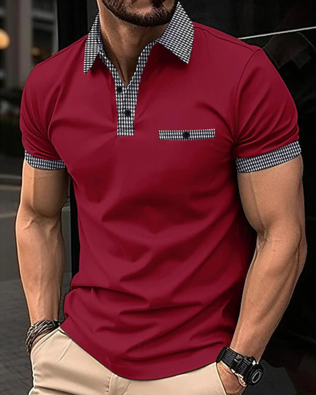 Warren | Classic Checkered Collar Polo Shirt