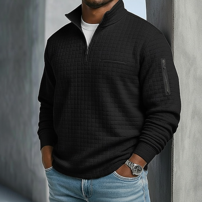 Men's Waffle Long-Sleeve Knitwear