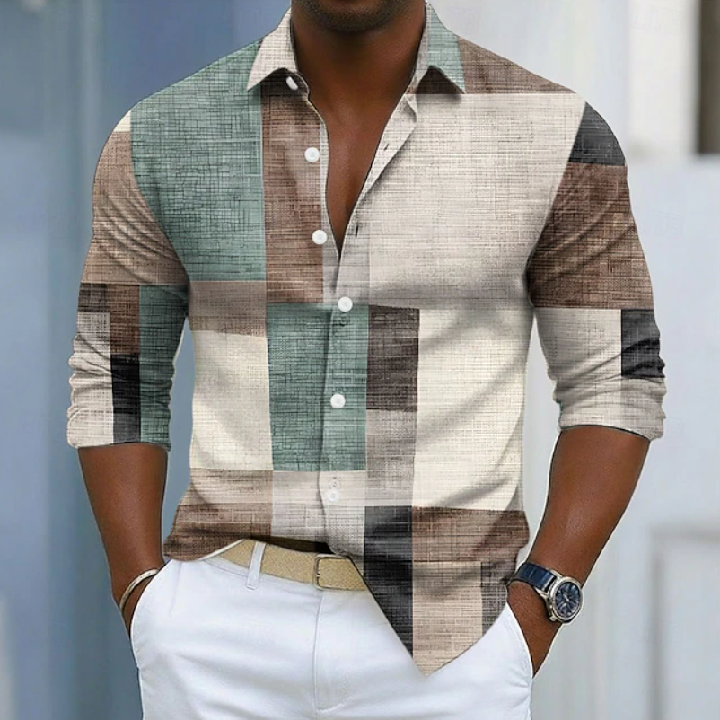 Warren | Classic Color Block Patchwork Shirt