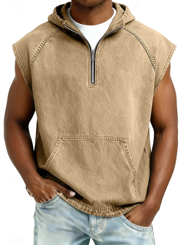 Warren | Stylish Sleeveless Hooded Zip Shirt