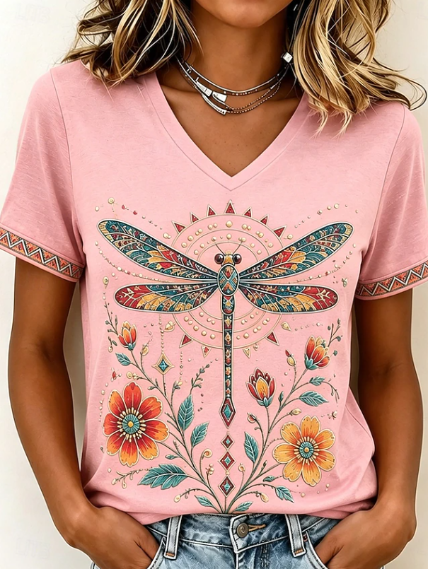 Warren | Casual Printed V-Neck Top