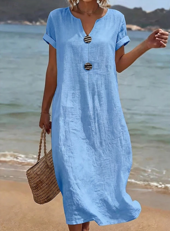 Warren | Casual Button Beach Maxi Dress