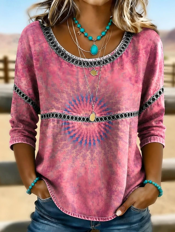 Alina | Boho Embroidered Everyday V-Neck Top