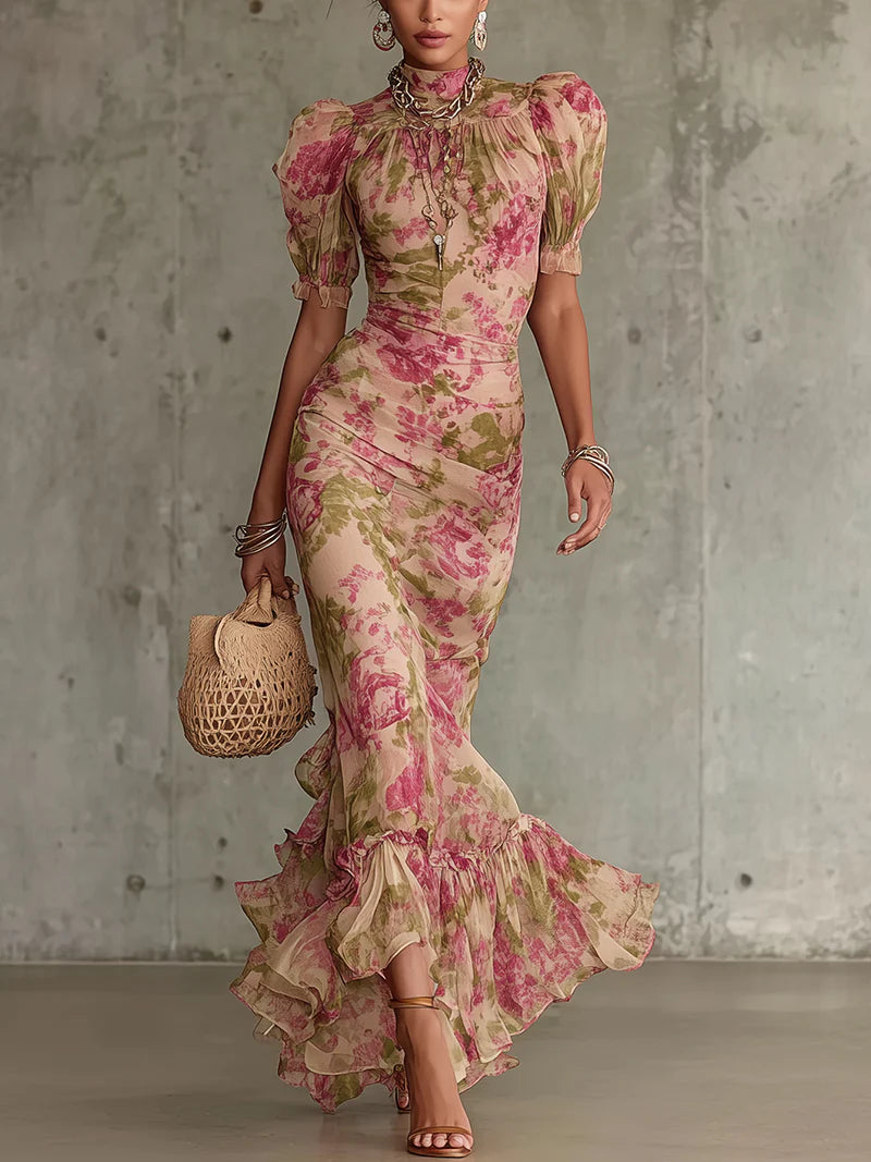 Women's Pattern Chiffon Maxi Dress