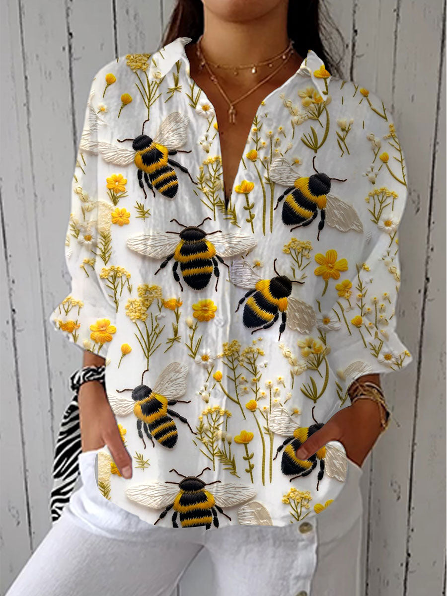 Lavinia | Stylish Long Sleeve Bee Blouse