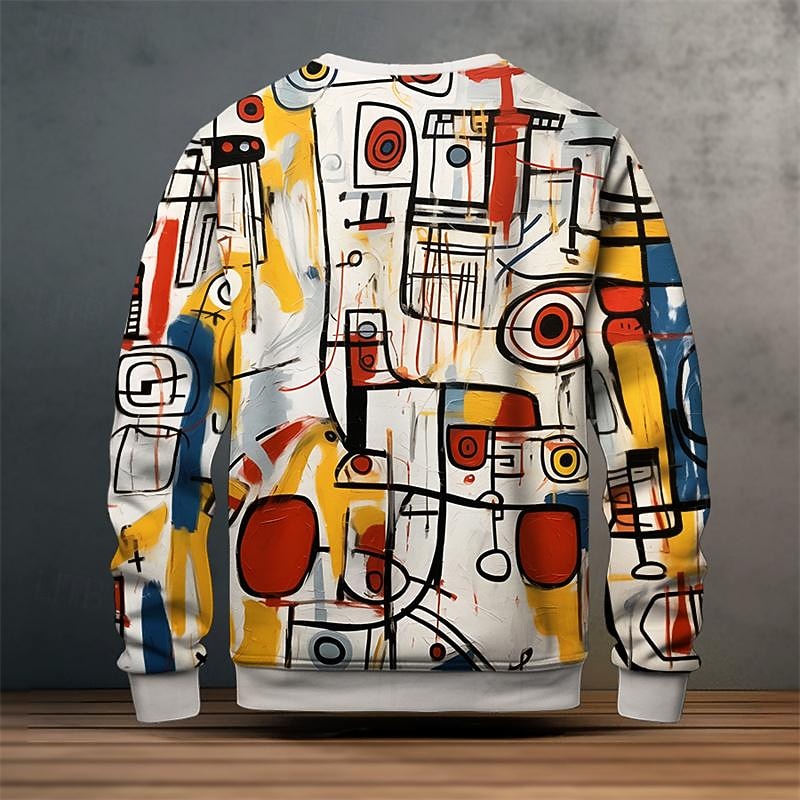 Grant | Artful Print Crew Neck Sweatshirt