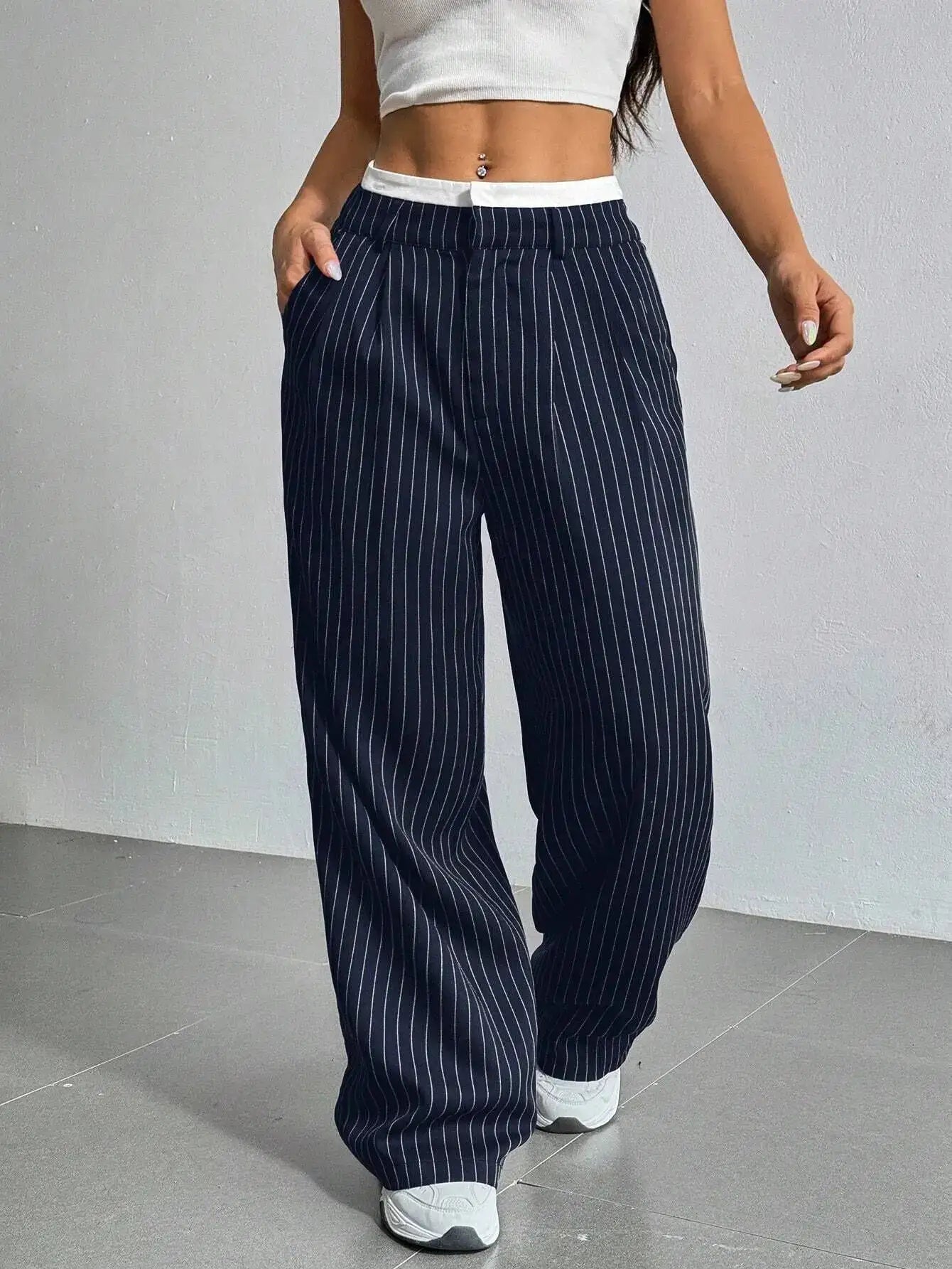 Warren | Casual Striped Wide Pants