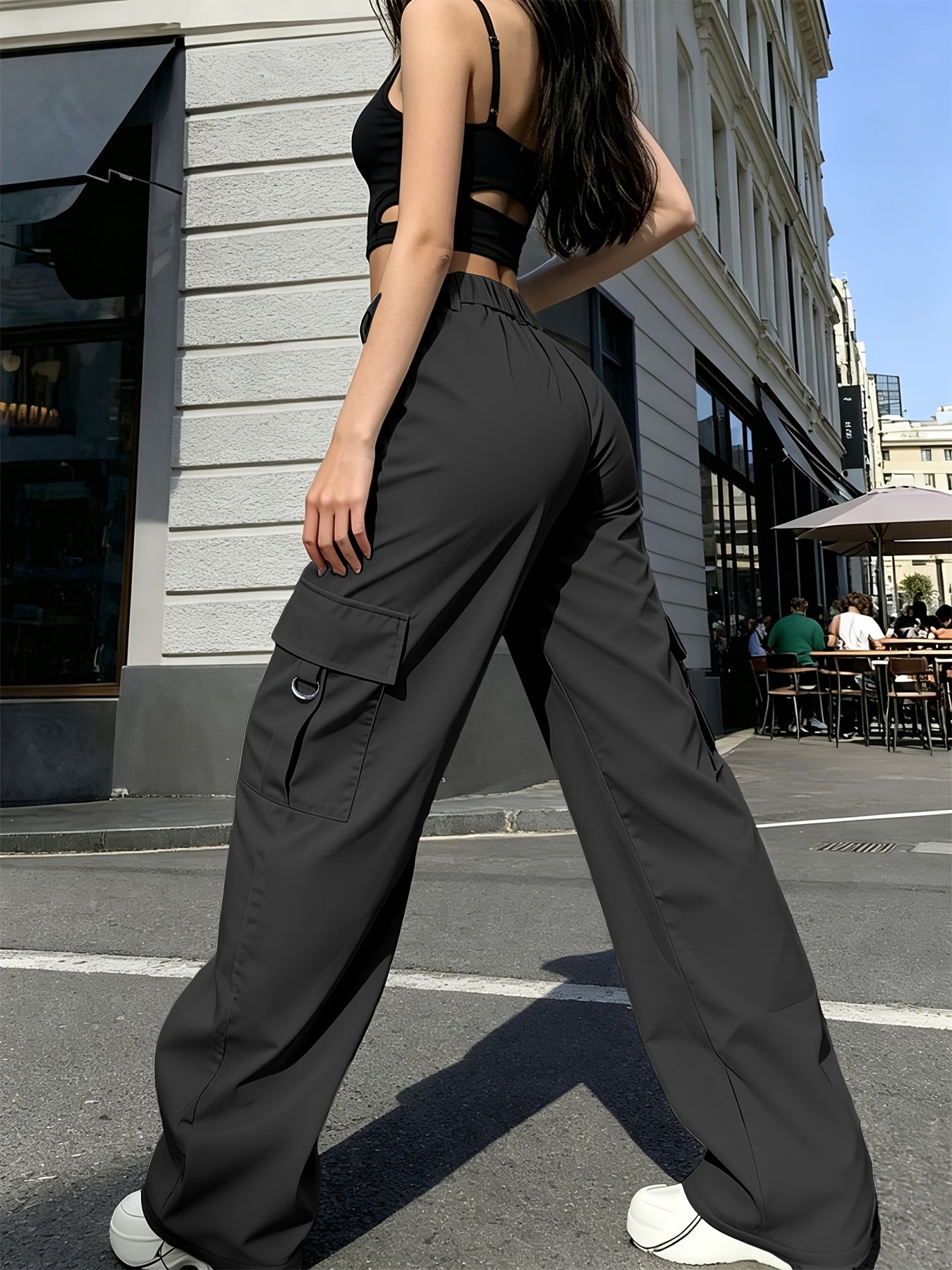 Warren | High-Waisted Wide-Leg Cargo Trousers