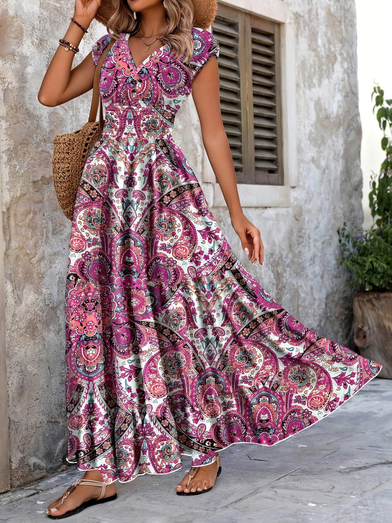 Warren | Paisley Print Maxi Dress