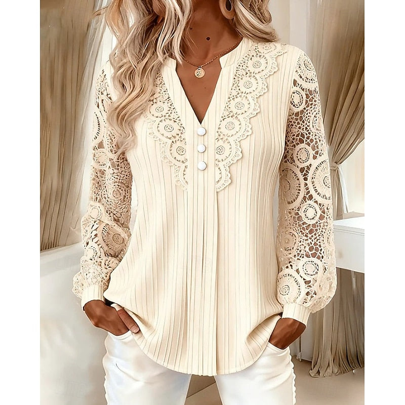Warren | Lace-Detail Long Sleeve Blouse