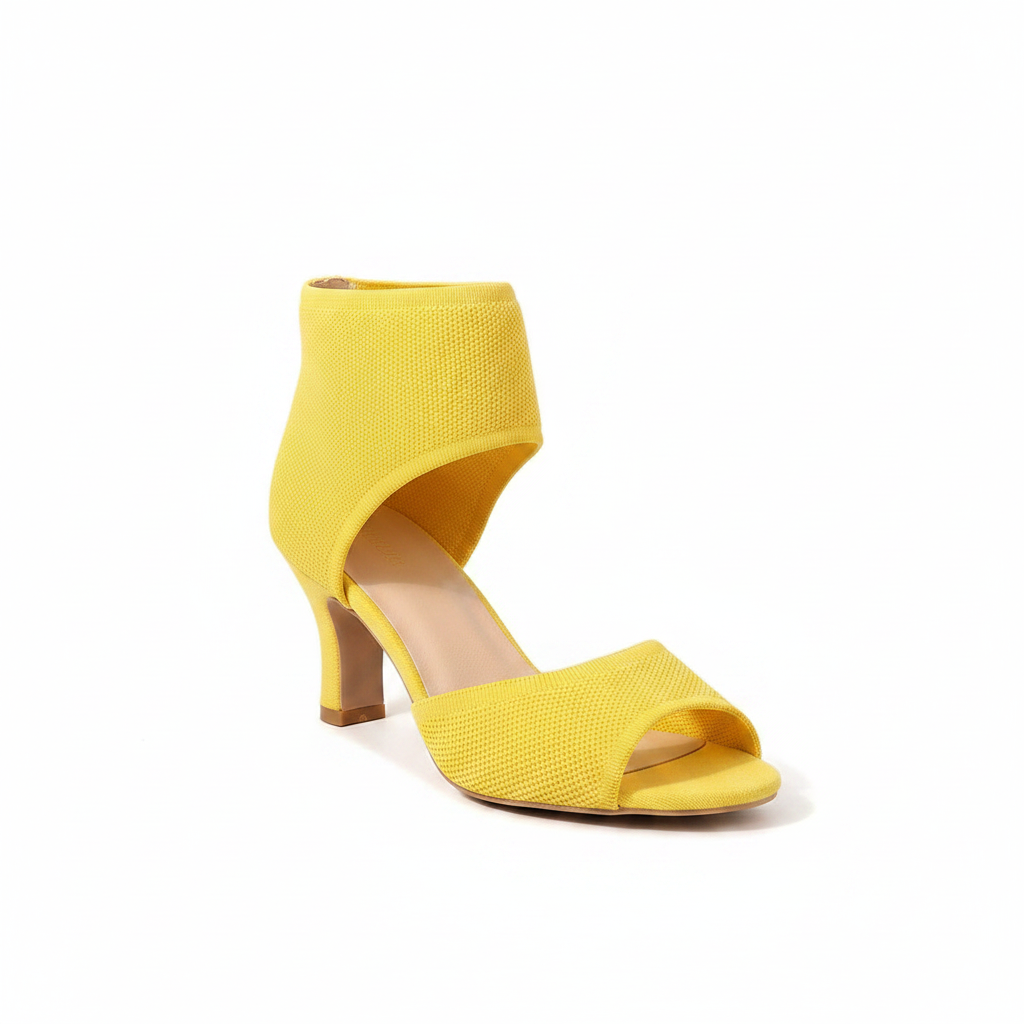 Camille | Stretch Open Toe Heeled Pumps