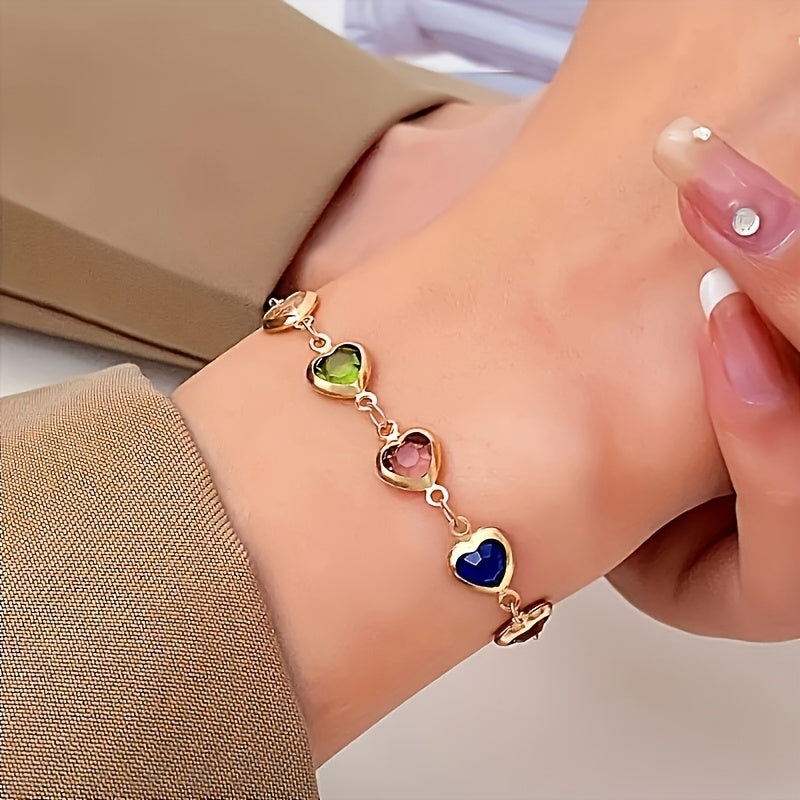 Rosetta | Heart-Link Charm Bracelet