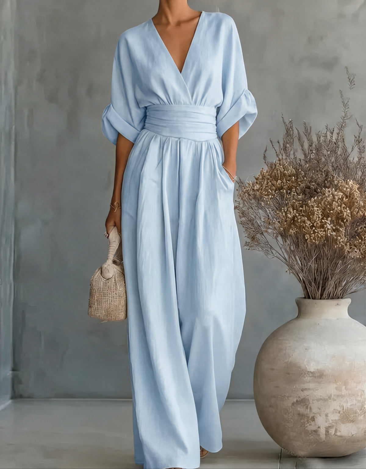 Women's Wide-Leg Wrap Jumpsuit
