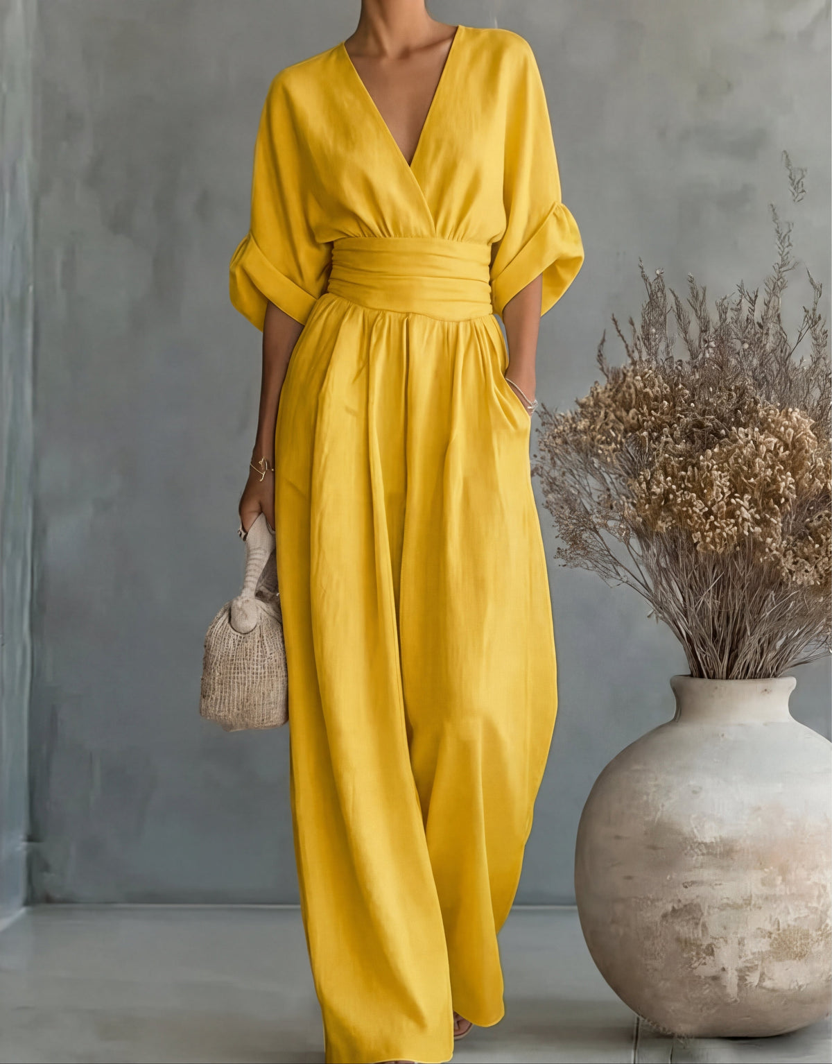 Women's Wide-Leg Wrap Jumpsuit