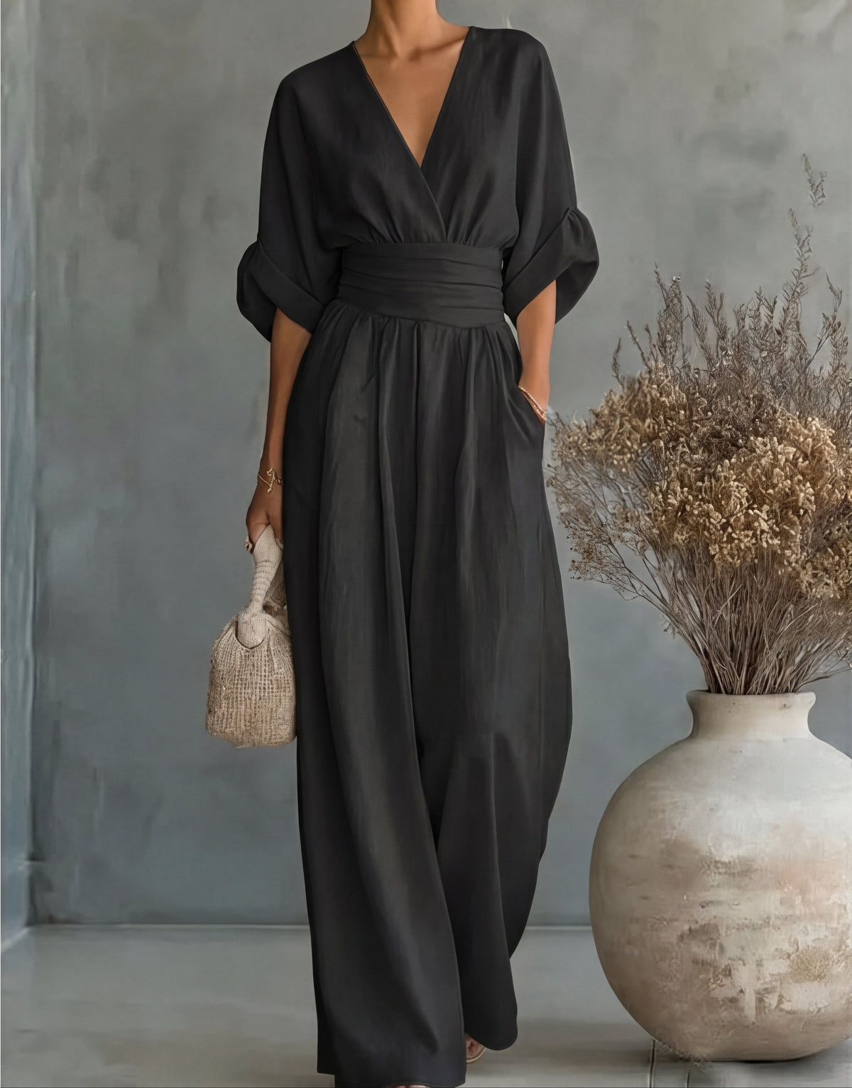 Women's Wide-Leg Wrap Jumpsuit