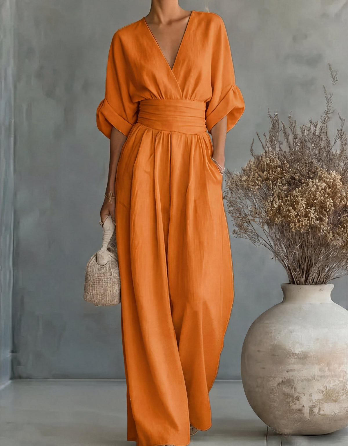 Women's Wide-Leg Wrap Jumpsuit