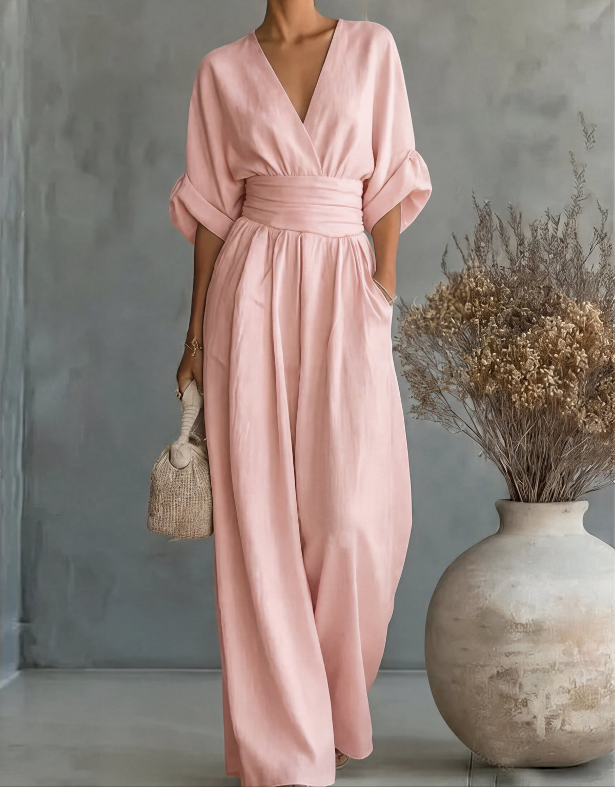 Women's Wide-Leg Wrap Jumpsuit