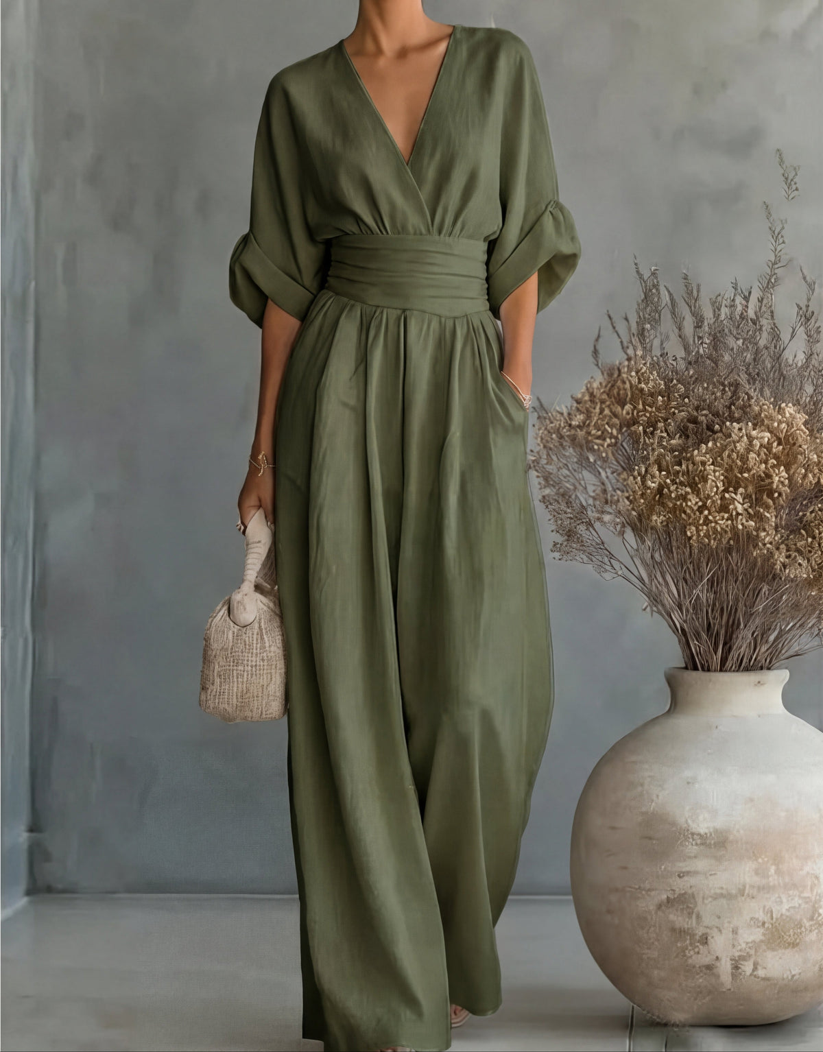 Women's Wide-Leg Wrap Jumpsuit