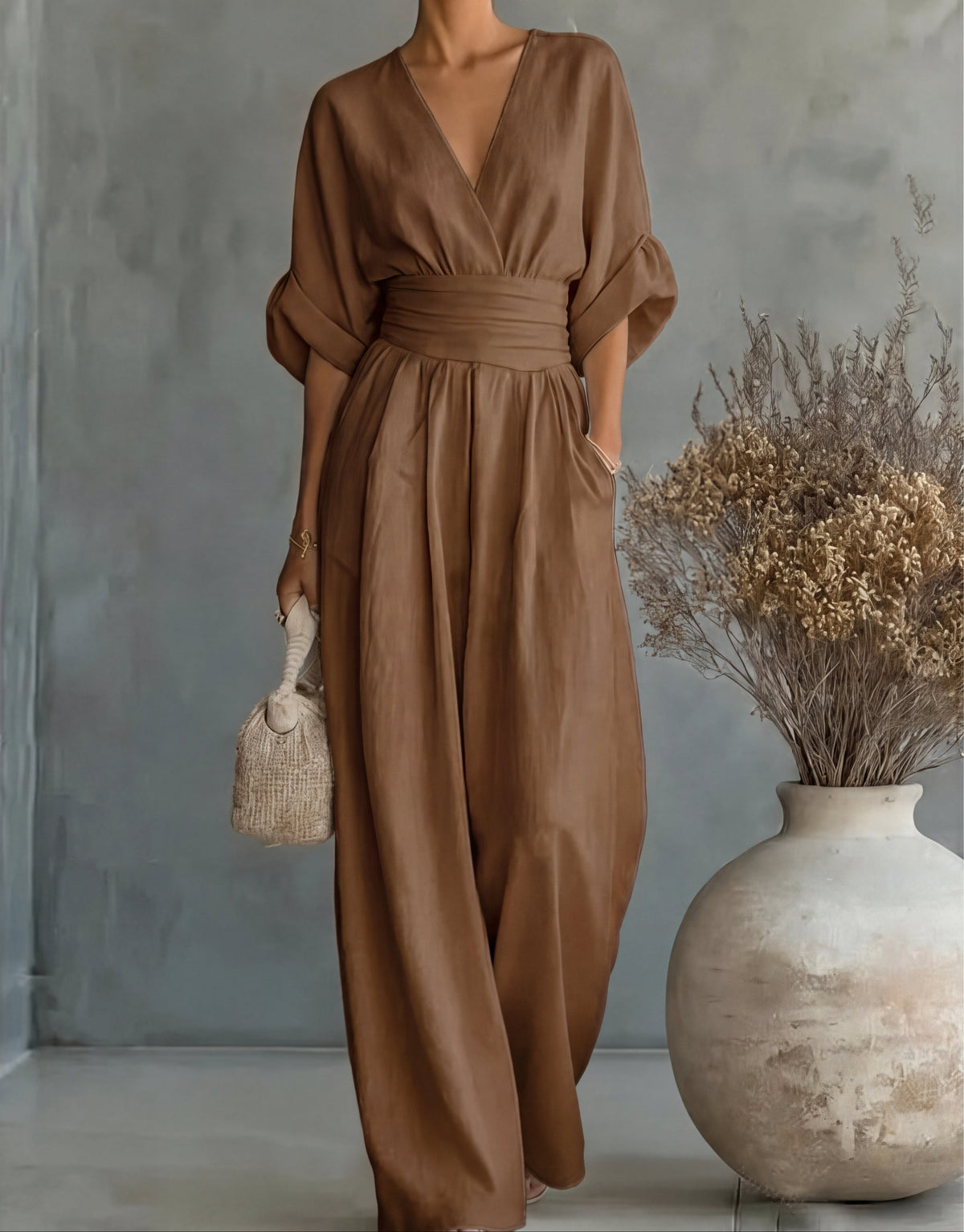 Women's Wide-Leg Wrap Jumpsuit