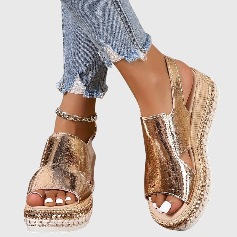 Veronica | Stylish Shiny Orthopedic Sandals