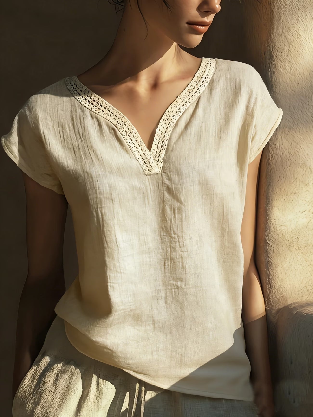 Brinley | Bohemian Retro Short-Sleeved Blouse