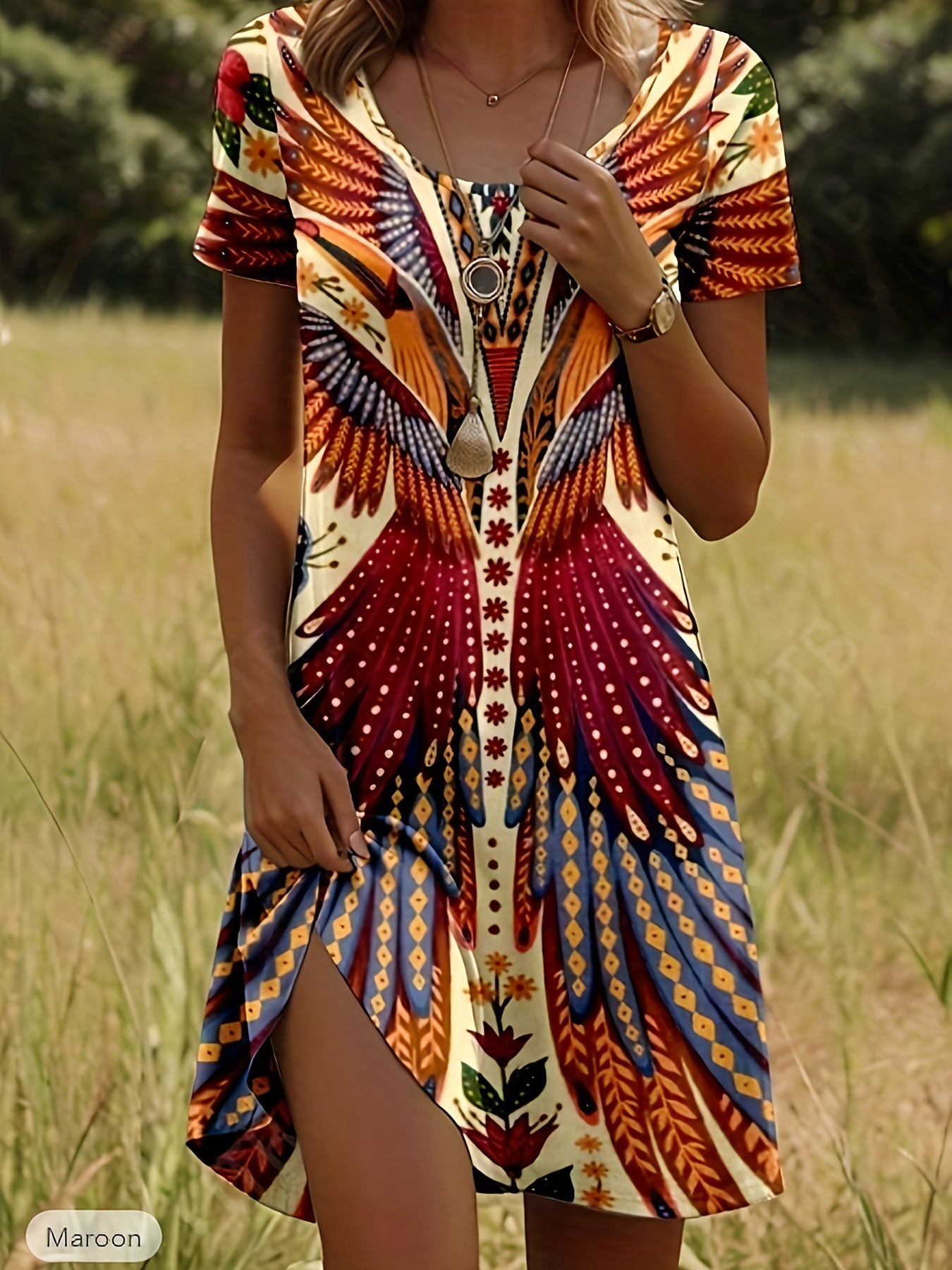 Willa | Bohemian Print A-Line Dress