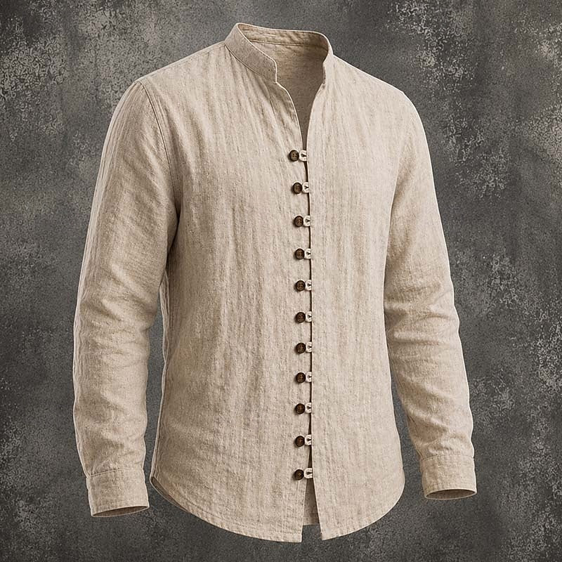 Silas | Band Collar Button-Up Shirt