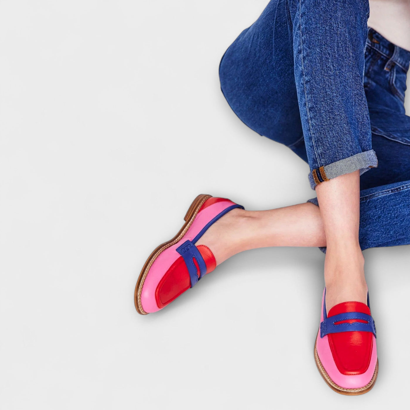 Warren | Colorful Patchwork Round-Toe Shoes