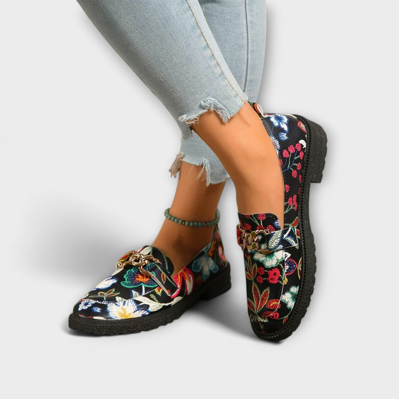 Warren | Stylish Multicoloured Floral-Print Loafers
